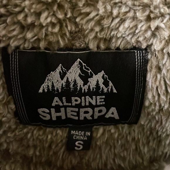 Men’s Alpine Sherpa 1/4 Zip Khaki Small - Picture 3 of 7